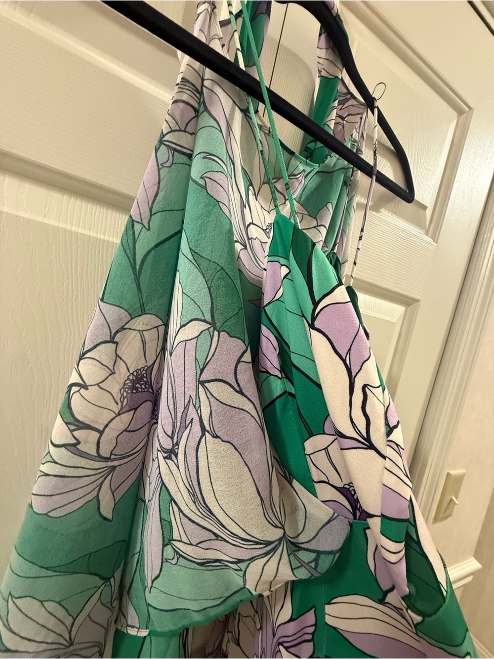Alexia Admor Green Purple Floral Overlay Cocktail Dress Medium NWT - Picture 12 of 16